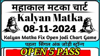 Kalyan Today 08112024 Kalyan Open Jodi Chart Game Analysis [upl. by Htebirol]