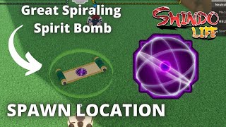 Great Spiraling Spirit Bomb Spawn Location  Showcase  Shindo Life [upl. by Oriaj]