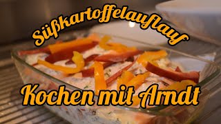 Süßkartoffelauflauf mit Paprika und Feta [upl. by Dnyletak]