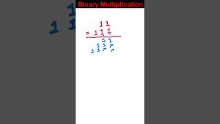 Binary Multiplication  Binary Number System shorts binarymultiplication [upl. by Lurline]