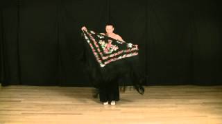 Flamenco shawl mantón exercises Movimiento de flecos [upl. by Wilkie]