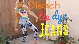 How To  BLEACH TIE DYE JEANS [upl. by Keil]