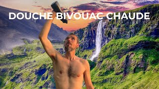 DOUCHE CHAUDE AU BIVOUAC  Avec ma Gourde ÖKO Noire [upl. by Lirbaj388]