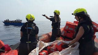 Onboard a rescue ship on the deadliest migration route to Europe [upl. by Asetal]