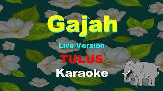 Tulus  Gajah Live Version  KaraokeInstrumental [upl. by Acissaj]