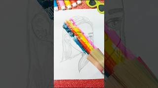 Satifying art 🎨girl drawing shorts viral trending art youtubeshort [upl. by Trinette]