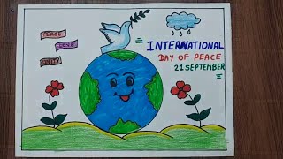 How To Draw international day of peace drawing Step By Step  Easy Pencil Drawing  Ritu Da Art [upl. by Lorraine111]