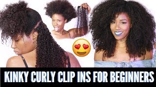 How To Install Clip ins for beginners  Kinky curly clip ins from HerGivenHaircom [upl. by Budde]