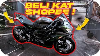 AKU BELI BARANG NINJA ZX25R DEKAT SHOPEE MOTORSPORT  Project Custom Ninja Chapter 1 [upl. by Ahsaek]