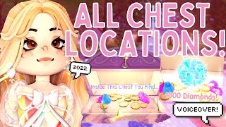 EASY amp FREE 6000 DIAMONDS Royale High WVOICEOVER ALL DIVINIA PARK CHEST LOCATIONS 2022 🏰 [upl. by Ntsuj]