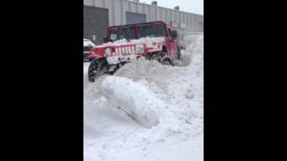 Hummer h1 airbags 6 snow pile [upl. by Einafets]