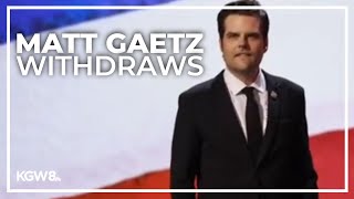 Matt Gaetz withdraws bid for attorney general [upl. by Eirrek]