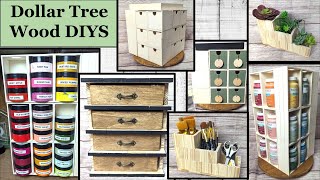 ⭐⭐MUST TRY DOLLAR TREE WOOD DIY  Dollar Tree Wood Organizer  Craft Room Organization  Wood Glue⭐⭐ [upl. by Ahsekar]