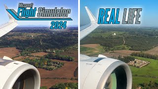 Microsoft Flight Simulator 2024 FS2024 vs Real Life  Landing in Rome Fiumicino [upl. by Nivat]