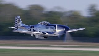 20  P51 Mustangs takeoff Humming Merlins fill the air at quotThe Gathering of Mustangs and Acesquot [upl. by Nessa]