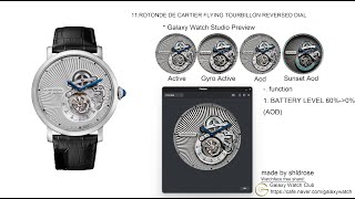 Galaxy watch face 11ROTONDE DE CARTIER FLYING TOURBILILON REVERSED DIAL 갤럭시워치 갤럭시워치6 cartier [upl. by Julian900]