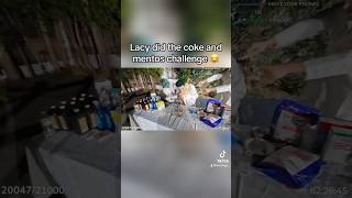 Lacy did the coke and mentos challenge Gone Wrong lacy cokeandmentos funny twitch [upl. by Lyj710]