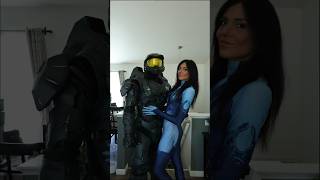 Suiting up for Cortana Master Chief Armor masterchief halo cortana cosplayers shorts [upl. by Demodena410]