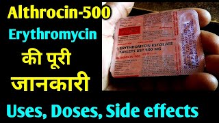 Althrocin 500 tablets uses and side effects in hindi Erythromycin tablet althrocin 250 althrocin [upl. by Uzial]