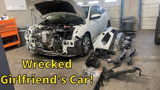 He Wrecked his Girls Car Rebuilding a Wrecked 2018 Honda Civic PART 1 [upl. by Tyree]