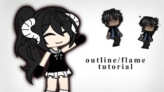 black  flame outline tutorial  gacha  300 sub special [upl. by Nnylorac]