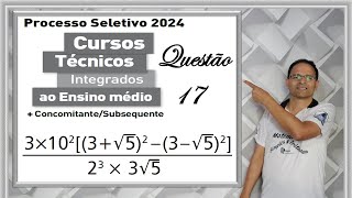 CORREÇÃO QUESTÃO 17 DO CEFET 2024Expressão Numérica [upl. by Jacquie899]