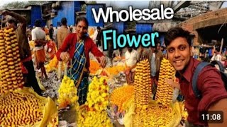 Kolkata Biggest Wholesale Flower Market  Howrah Bridge Mullick ghat [upl. by Ylrebmek]