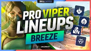 The BEST PRO VIPER LINEUPS SPOTS amp SETUPS for BREEZE  Valorant Agent Guide [upl. by Soo]