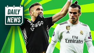 Real Madrid 14 Ajax reaction Spurs sink Dortmund  Dybala to Man United ► Onefootball Daily News [upl. by Hsizan770]