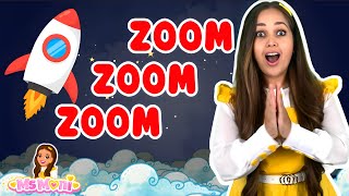 Zoom Zoom Zoom Were Going To The Moon  Fun Kids Songs amp Nursery Rhymes  Ms Moni [upl. by Roldan]