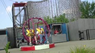 My son and I ride the Slingshot at Kings Island Ground level view [upl. by Brigit]