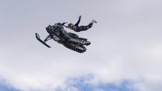 Snowmobile Freestyle Show In POURING RAIN [upl. by Campagna]