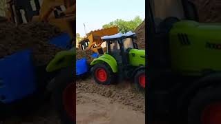 DIY Toy JCB 3DX Backhoe fully loading sand in Swaraj tractor tractor truck jcb toystory [upl. by Biebel500]