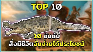 10 อันดับ ไดโนเสาร์และสิ่งมีชีวิตจับง่ายได้ประโยชน์ ARK Survival Evolved [upl. by Lemhaj]