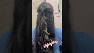 Highlights hair colour transformation  hairstyle easylook ❤️👀 [upl. by Namialus]