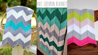 KNITTING TUTORIALCHEVRON BLANKET [upl. by Einahpats]