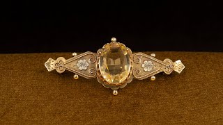 Antique Citrine Brooch Dated Birmingham 1886 [upl. by Shimberg]