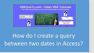 How do I create a query between two dates in Access [upl. by Ornas]