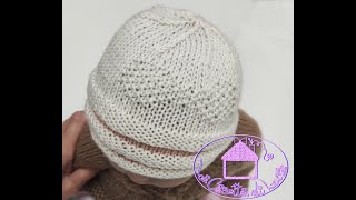 Cappellino Neonato Nuvola ai ferri 2 Parte [upl. by Ellehcal]