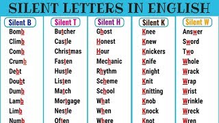 Silent Letters in English from AZ  List of Words with Silent Letters  English Pronunciation [upl. by Justus]