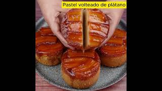 🍌 Pastel Volteado de Plátano Fácil y Esponjoso 🍰 ¡Receta Irresistible [upl. by Toy]