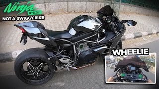 kawasaki Ninja H2 Crazy Ride 😱 Wheelie Attempt 😁 [upl. by Nnylrebma]