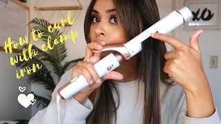 HOW TO CURL YOUR HAIR WITH A CLAMP CURLING IRON Curling 101 [upl. by Cher]