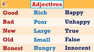 Adjectives  450 Important Adjectives in English  Vocabulary  English Grammar  Adjective Words [upl. by Swann]