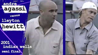 Agassi v Hewitt 2001 Indian Wells Semi Final [upl. by Tenner]