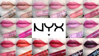 NYX SOFT MATTE LIP CREAM REVIEW  LIVE LIP SWATCHES [upl. by Nnyliram]