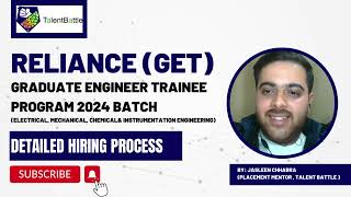 Reliance Graduate Engineer Trainee GET Program Batch 2024  Detailed Registration Process [upl. by Yrohcaz729]