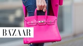 The History of the Hermes Birkin Bag  Harpers BAZAAR [upl. by Nannerb506]