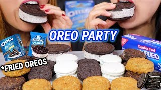 ASMR OREO PARTY FRIED OREOS ICE CREAM 오레오 리얼사운드 먹방  KimampLiz ASMR [upl. by Guglielma520]