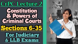 CrPC Lecture 2  Section 6 to 35 of CrPC  Constitution and power of criminal courts in CrPC [upl. by Euqimod]